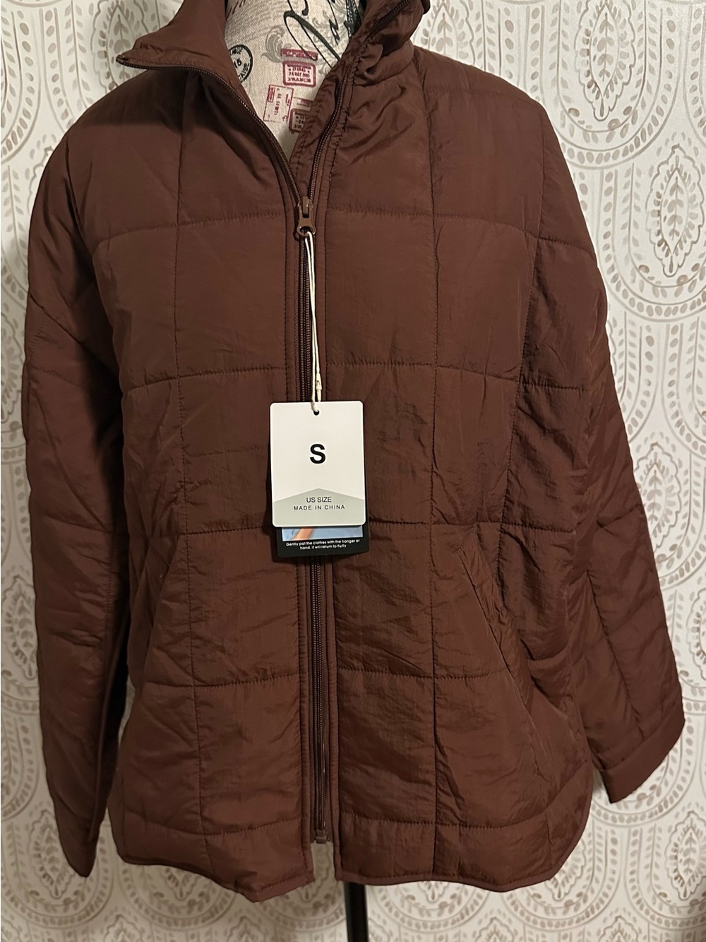 Amazon Brown Quilted Puffer Jacket
